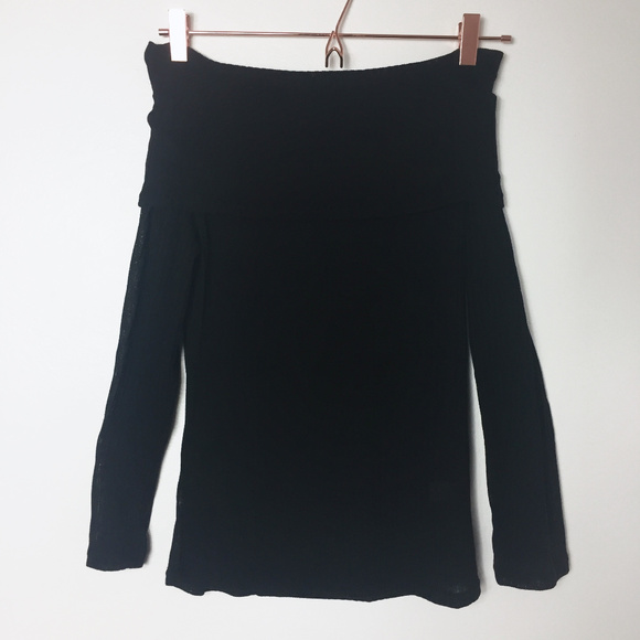 Black Off The Shoulder Long Sleeve - Picture 3 of 6